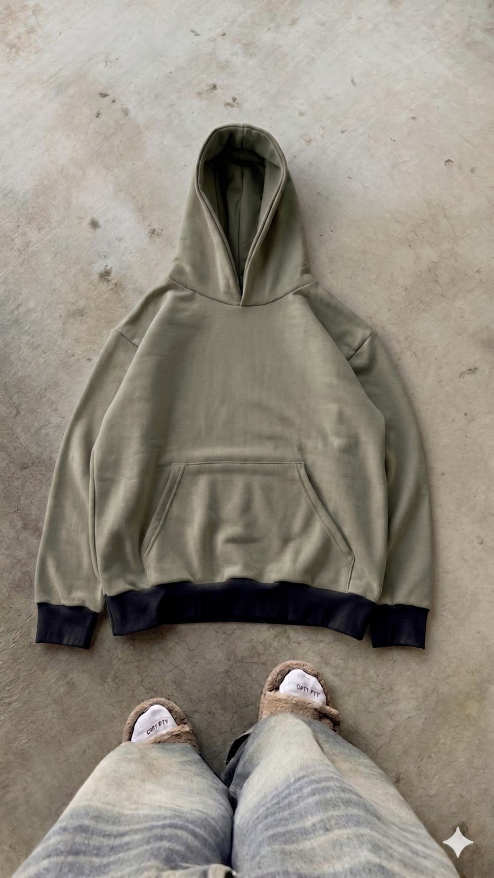 Essentials Green Oversized Hoodie