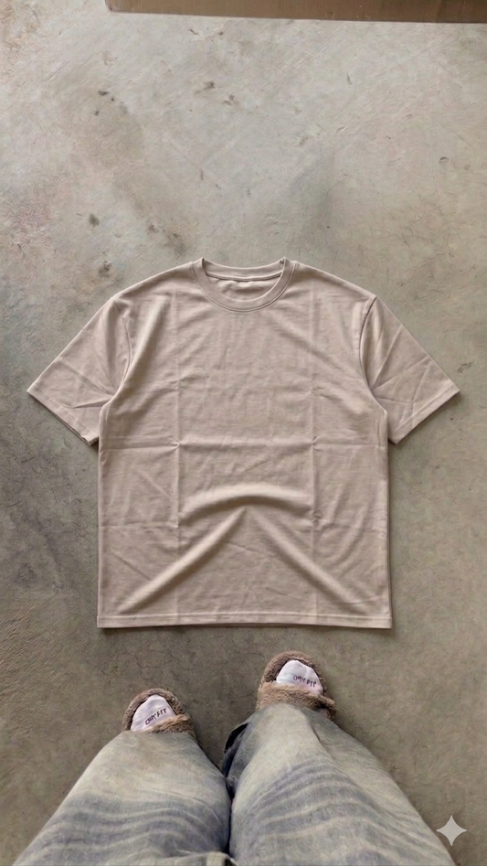 Essentials Beige Oversized Tee