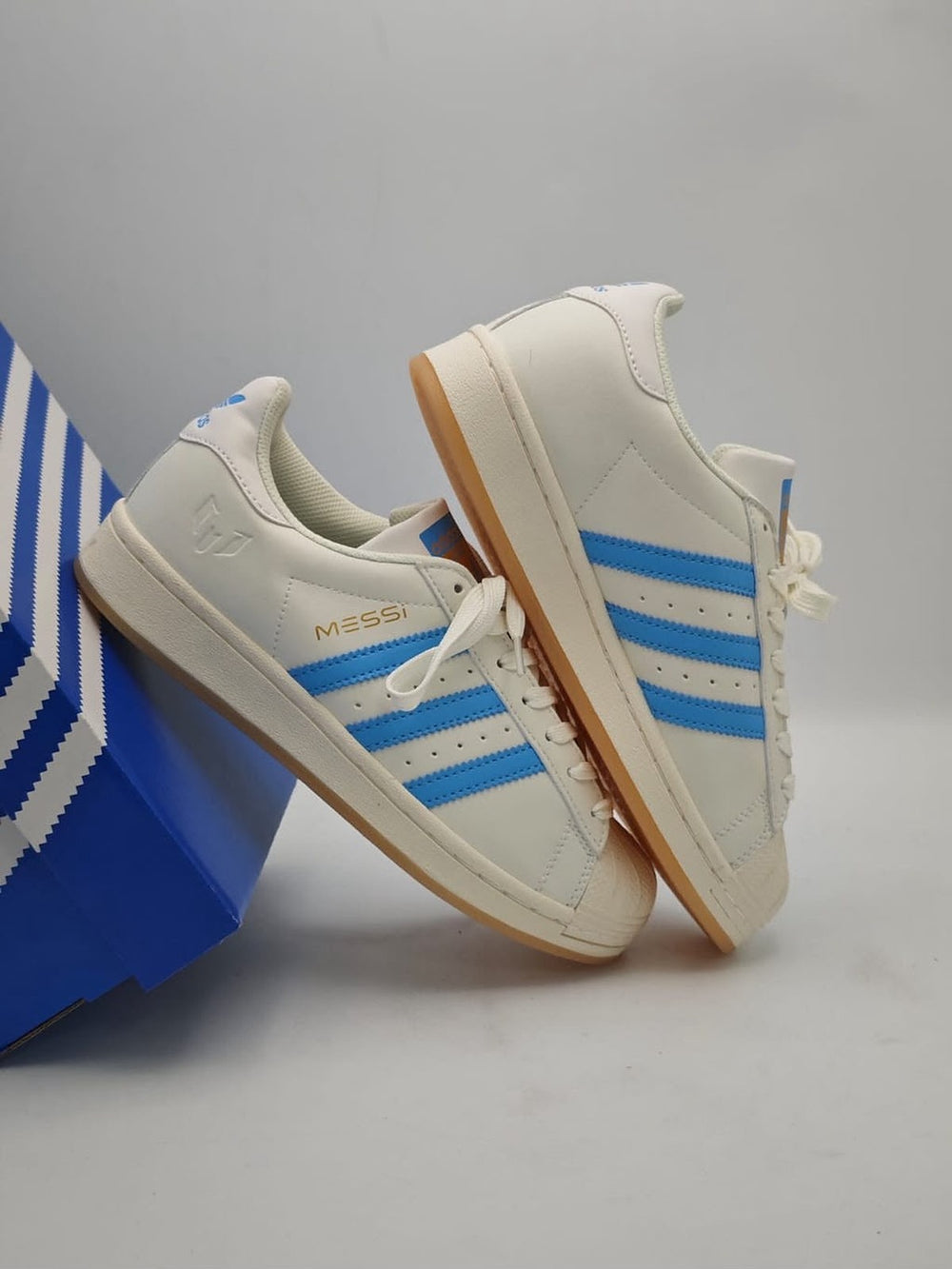 Adidas Superstar "Messi" Cream White Blue