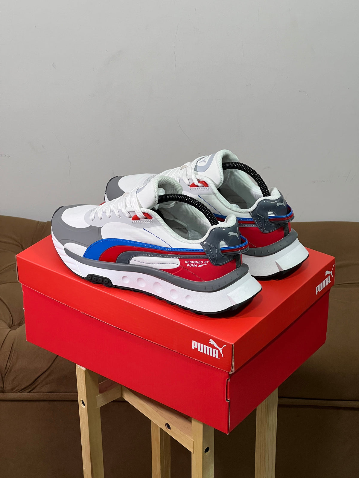 Puma Wild Rider White Red Blue