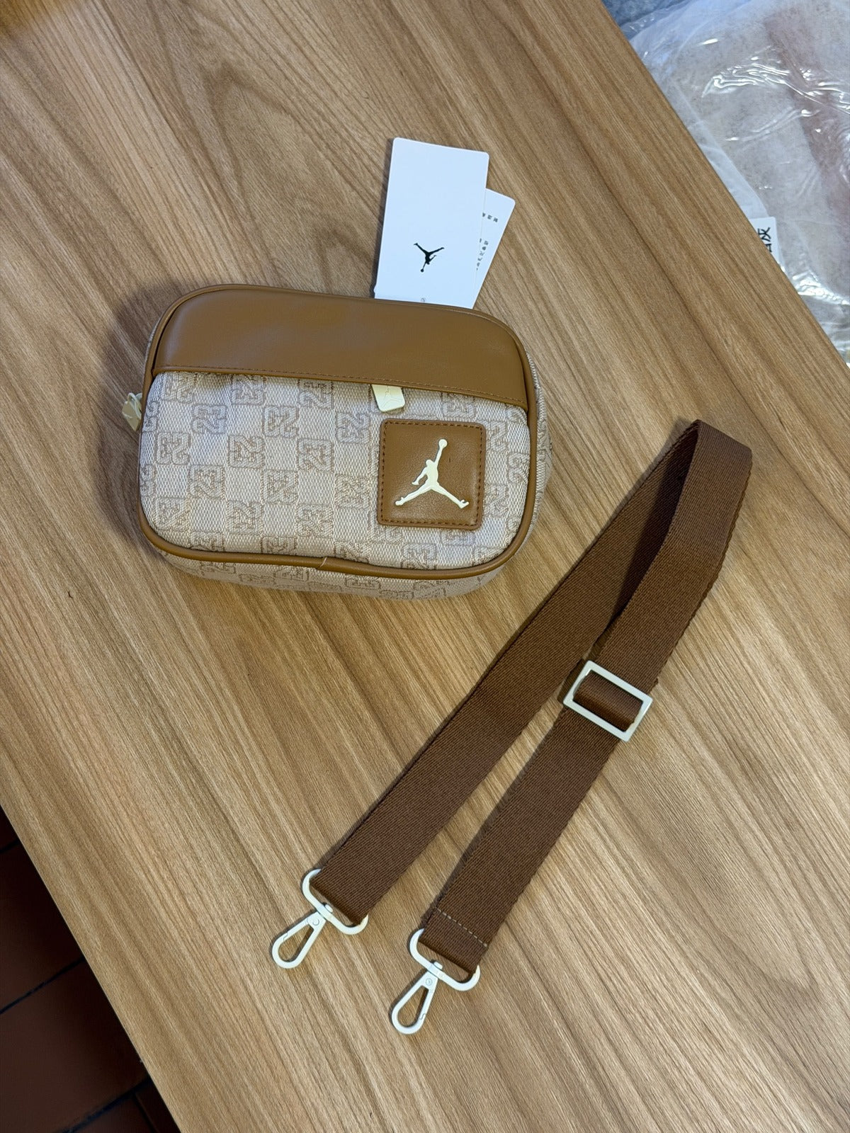 Jordan Monogram Camera Bag Beige Café